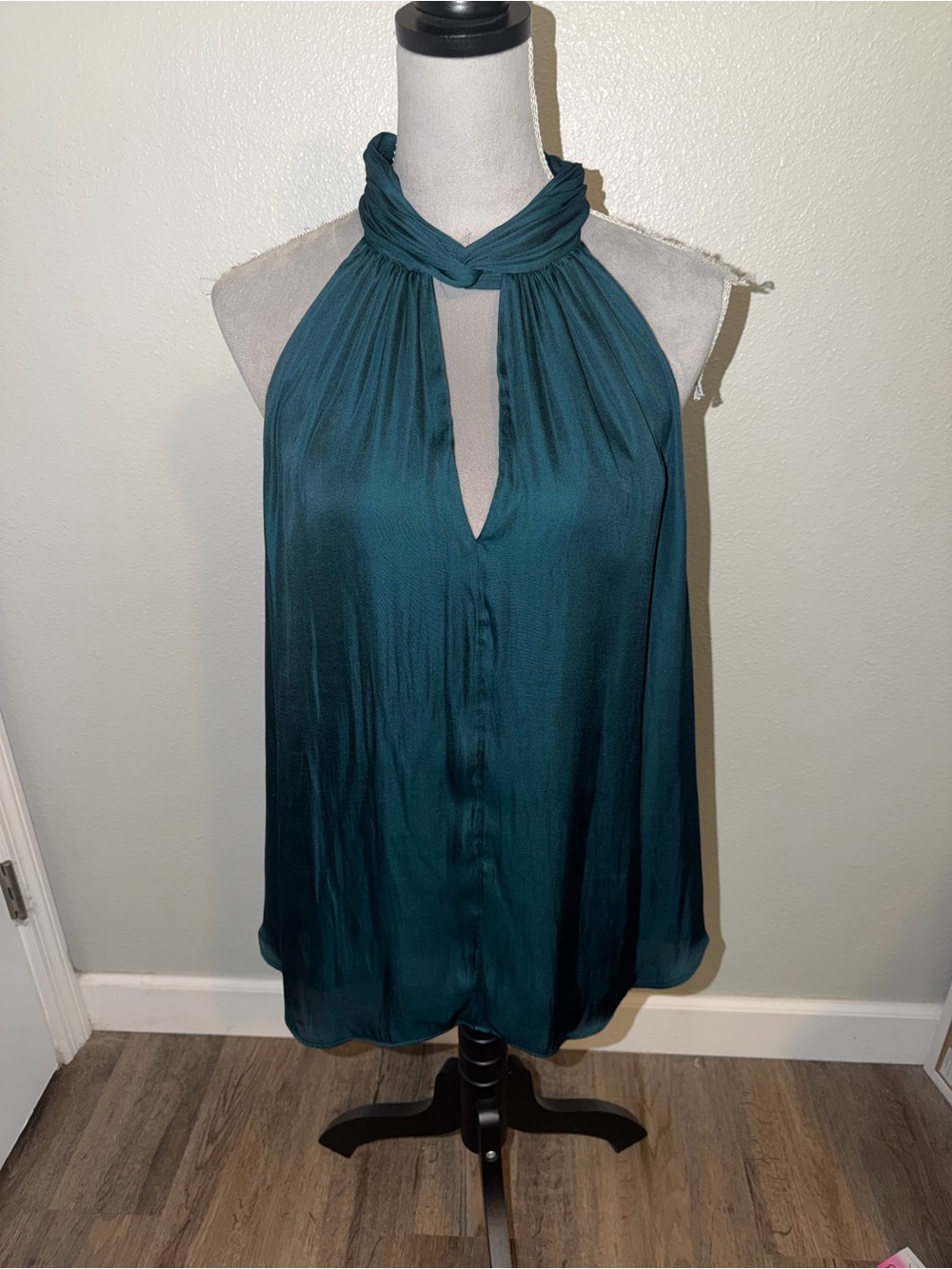 Banana Republic Teal Halter Keyhole Neck Camisole, Sz XL Tall